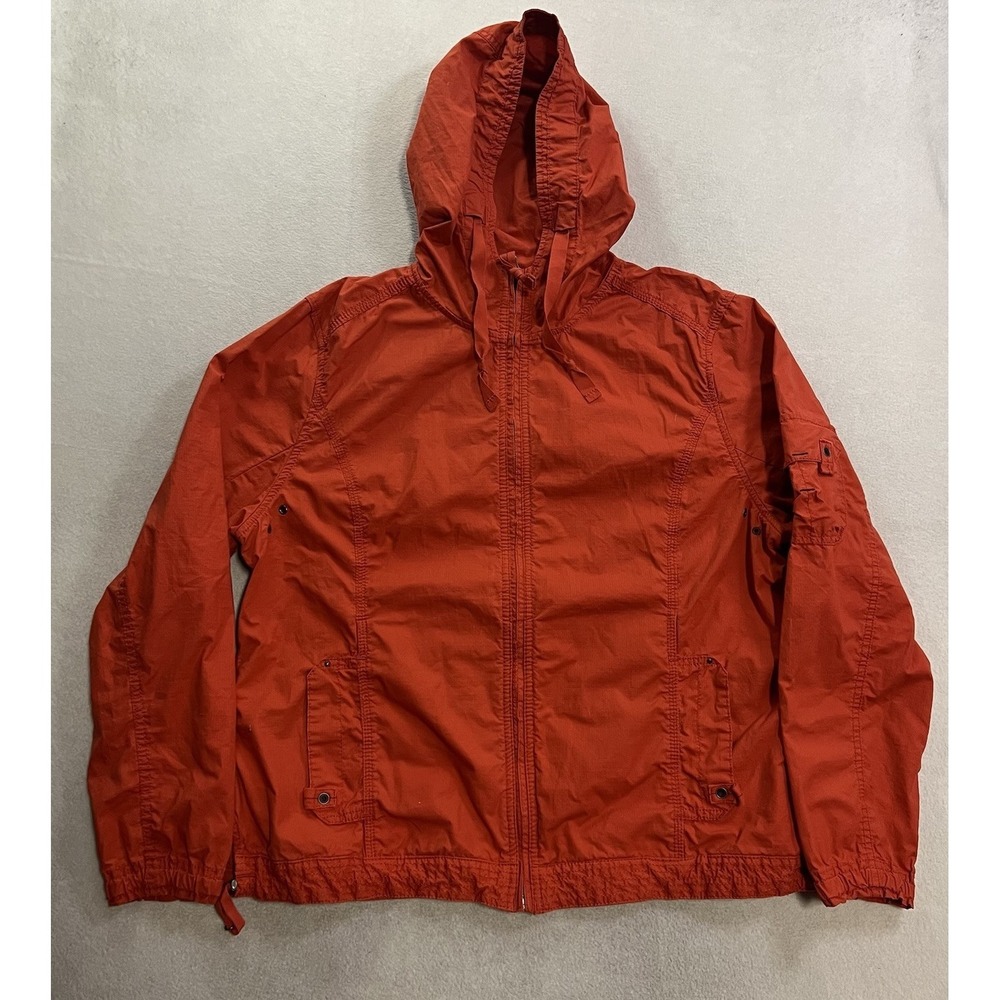 Eddie Bauer Ripstop Jacket Women's Size XL Orange Full Zip Up Windbreaker